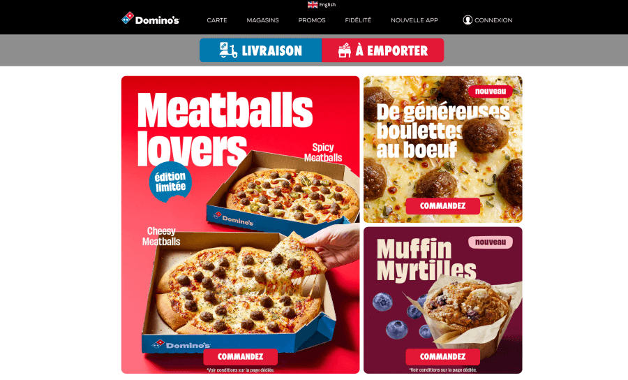 Site Internet Domino's Pizza
